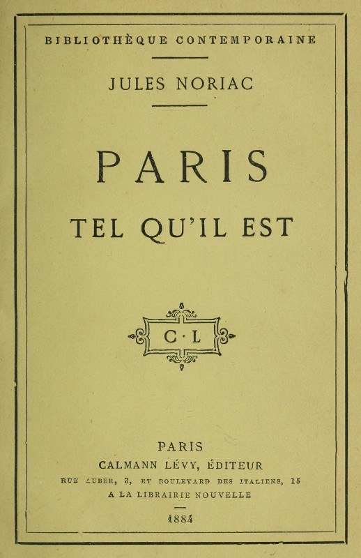 Copertina di Paris tel qu'il est, di Jules Noriac