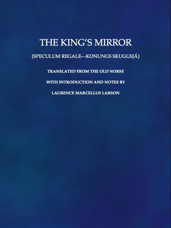 Portada de The King's Mirror (Speculum regale-Konungs skuggsjá), de Anonymous