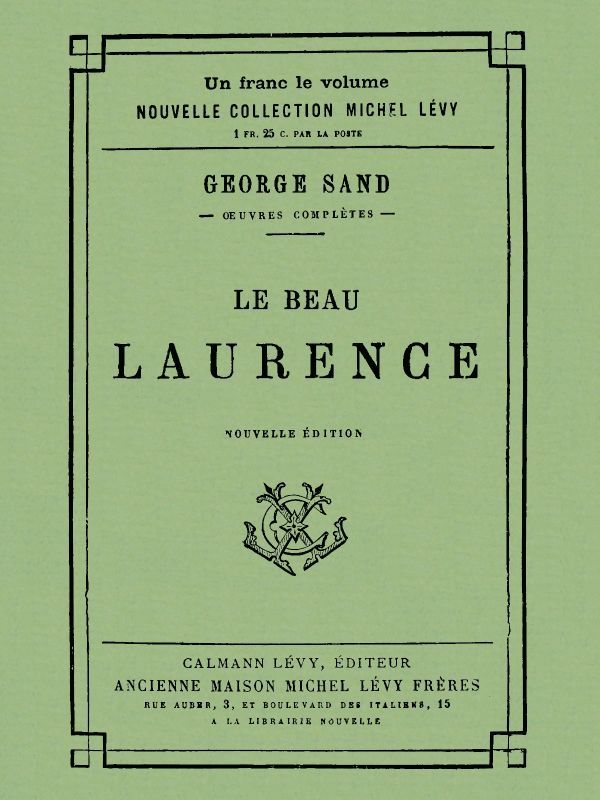 Portada de Le beau Laurence, de George Sand