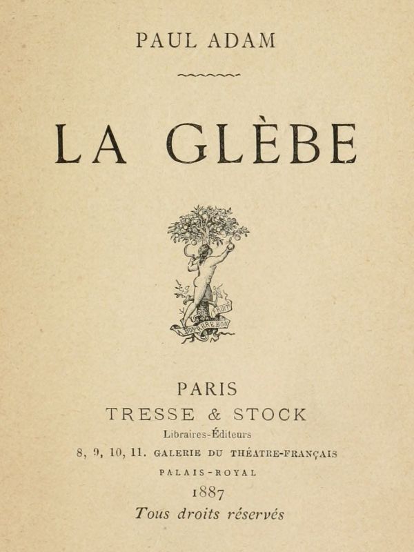 Copertina di La glèbe, di Paul Adam