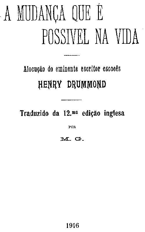 Portada de A mudança que é possivel na vida, de Henry Drummond