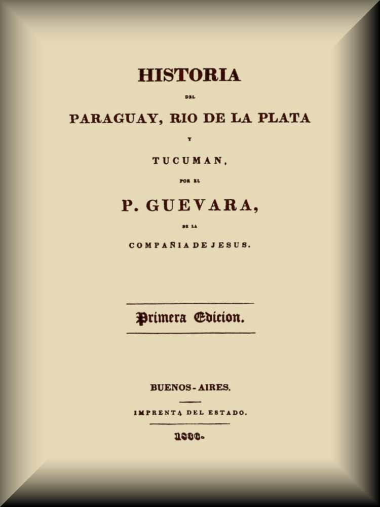 Operculum “Historia del Paraguay, Río de La Plata y Tucumán”, auctore José Guevara
