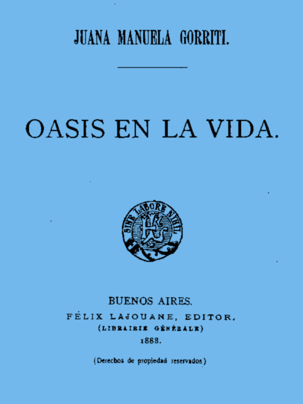 Portada de Oasis en la vida, de Juana Manuela Gorriti