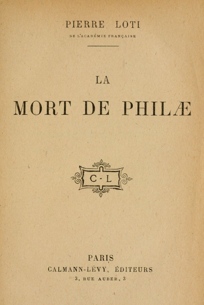 Copertina di La mort de Philæ, di Pierre Loti
