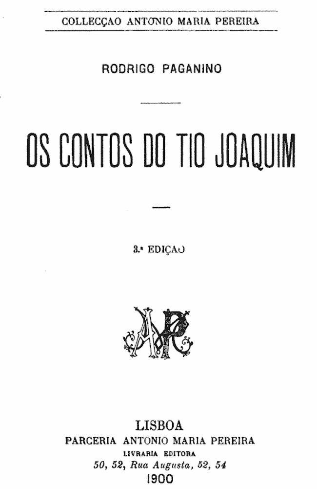 Capa de Os contos do tio Joaquim, de Rodrigo Paganino