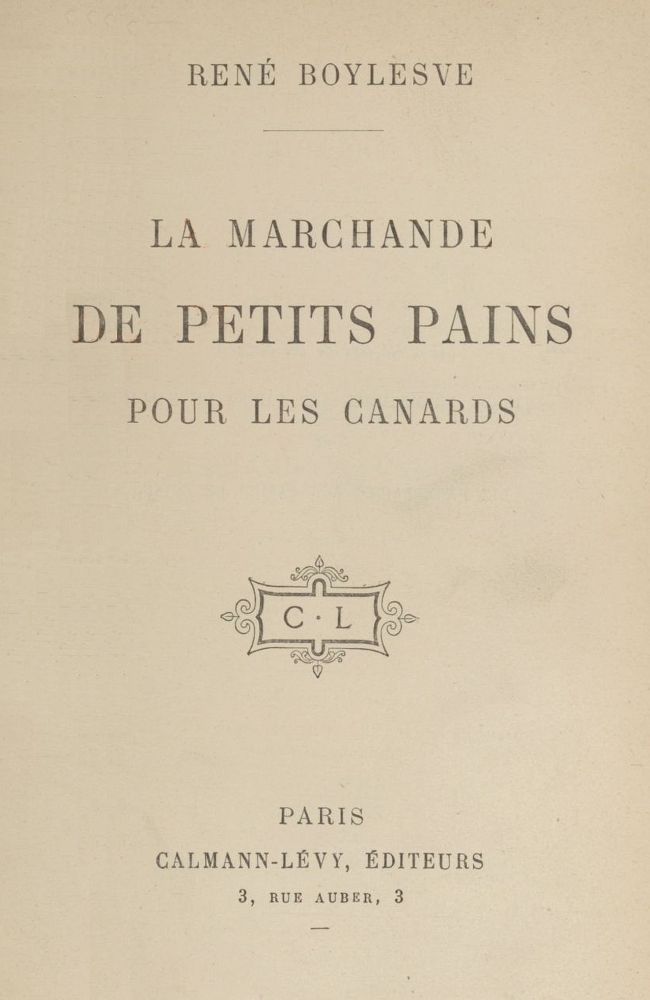 Copertina di La marchande de petits pains pour les canards, di René Boylesve