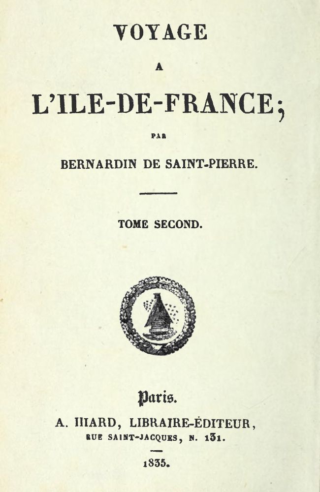 Copertina di Voyage à l'Ile-de-France (2/2), di Bernardin de Saint-Pierre