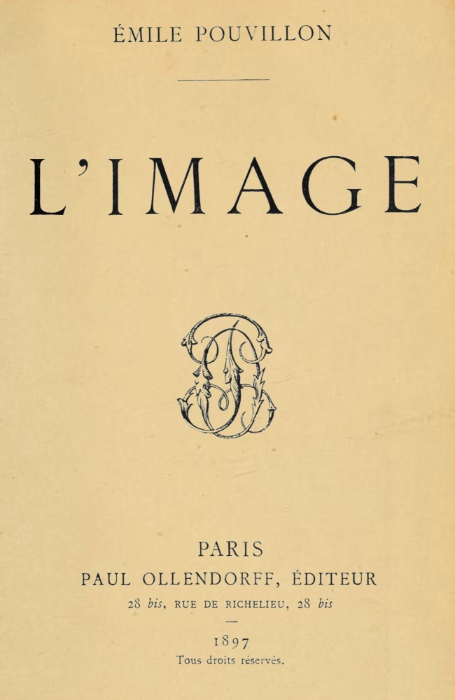 Capa de L'image, de Emile Pouvillon