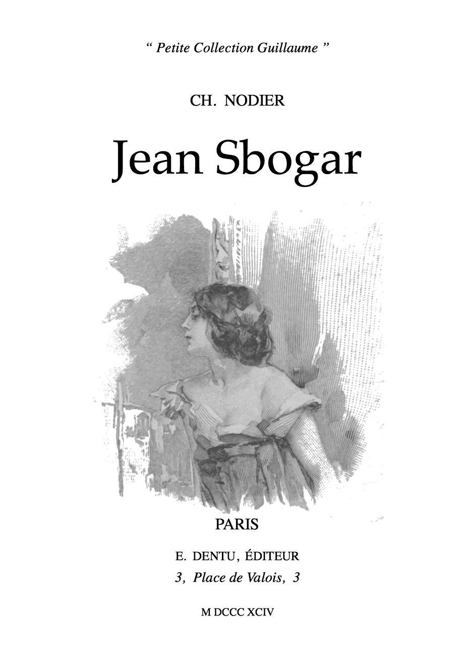 Capa de Jean Sbogar, de Charles Nodier