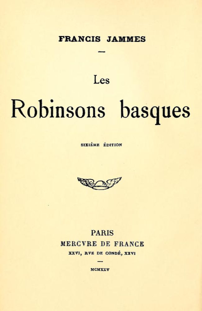 Copertina di Les Robinsons basques, di Francis Jammes