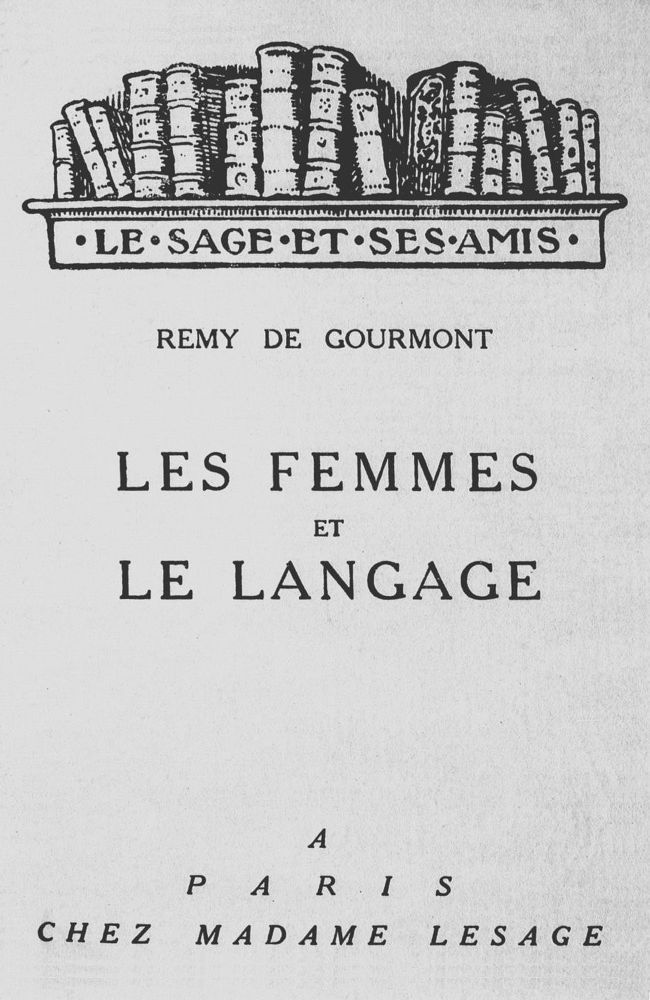 Operculum “Les femmes et le langage”, auctore Remy de Gourmont