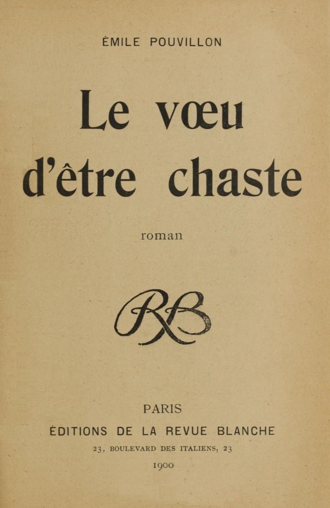 Portada de Le vœu d'être chaste: roman, de Emile Pouvillon