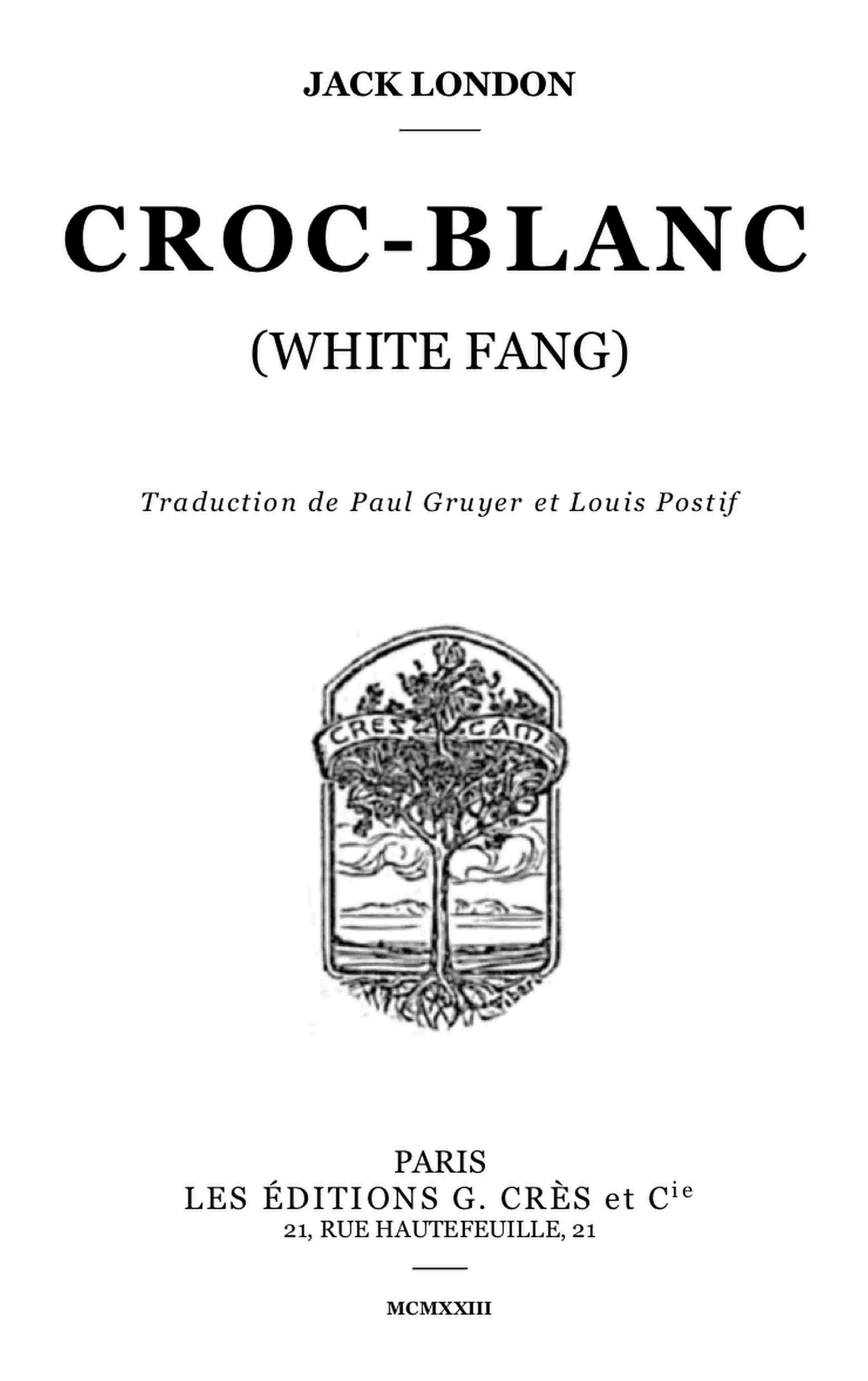 Copertina di Croc-Blanc, di Jack London