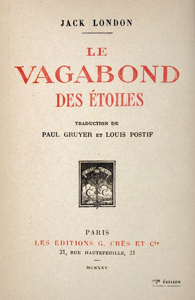 Copertina di Le vagabond des étoiles, di Jack London