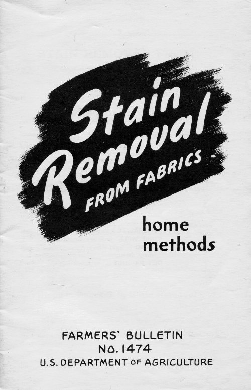 Cover of Stain removal from fabrics by Margaret Smith Furry