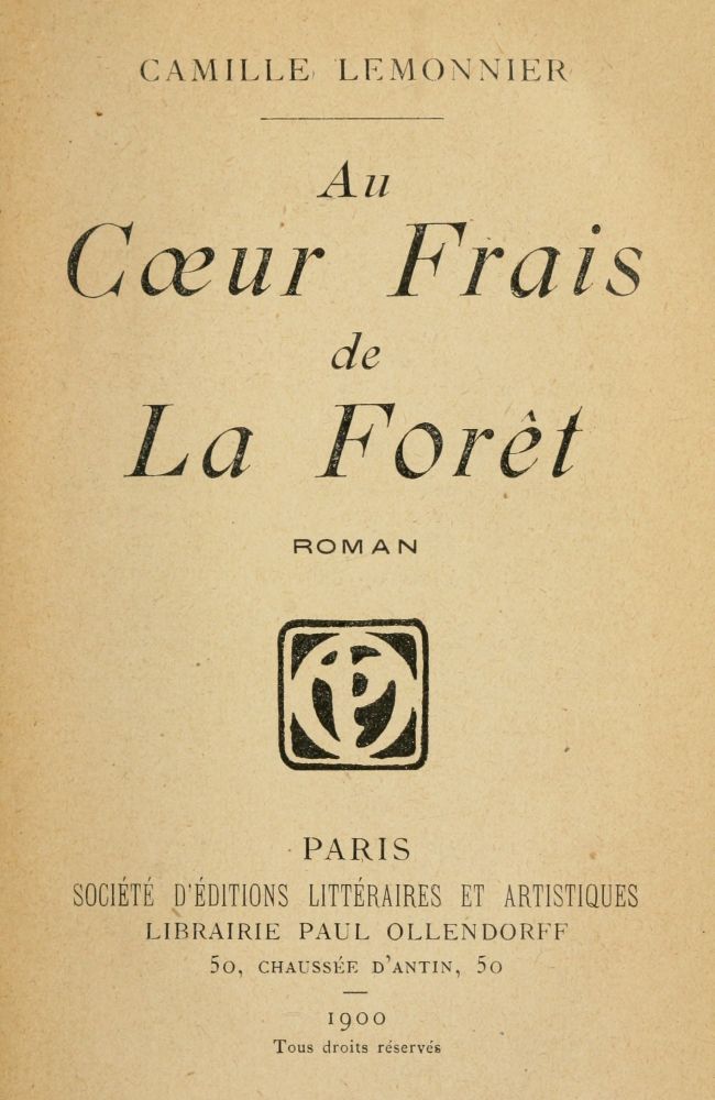 Copertina di Au Coeur Frais de la Forêt: Roman, di Camille Lemonnier