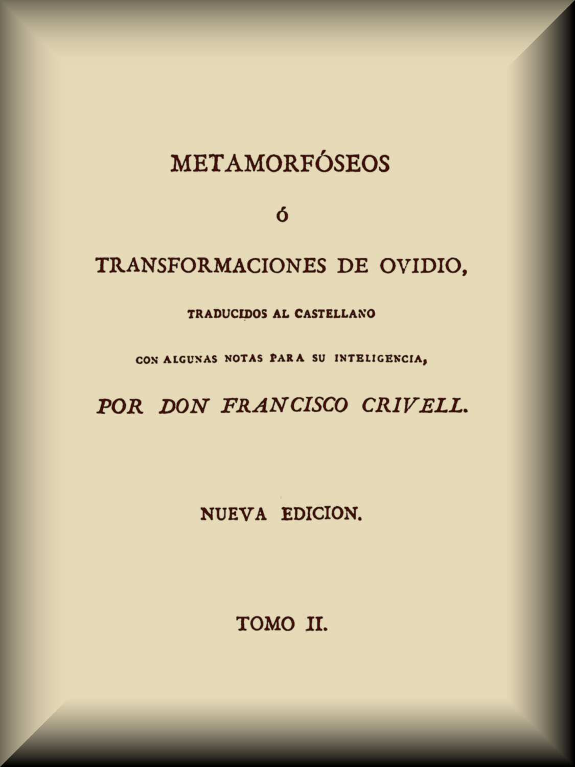 Capa de Metamorfóseos o Transformaciones (2 de 4), de Ovid
