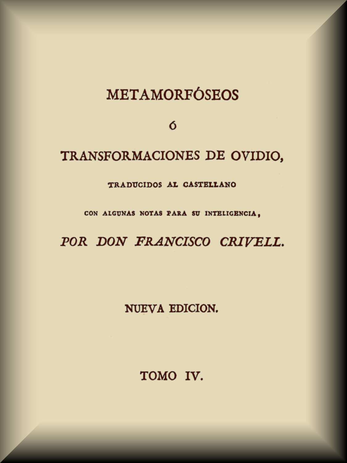 Portada de Metamorfóseos o Transformaciones (4 de 4), de Ovid