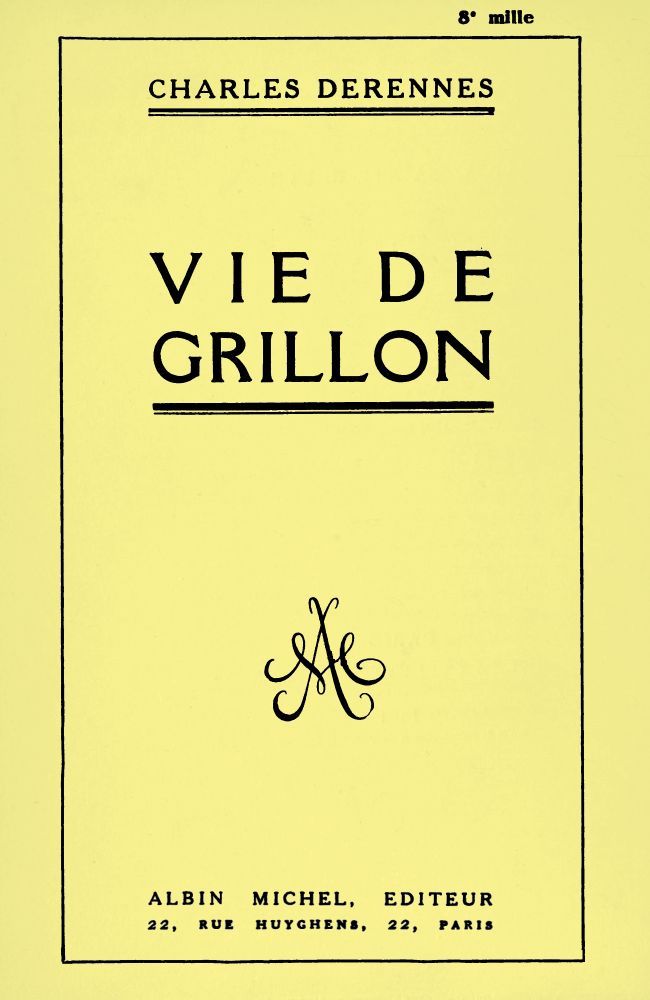 Capa de Vie de Grillon, de Charles Derennes