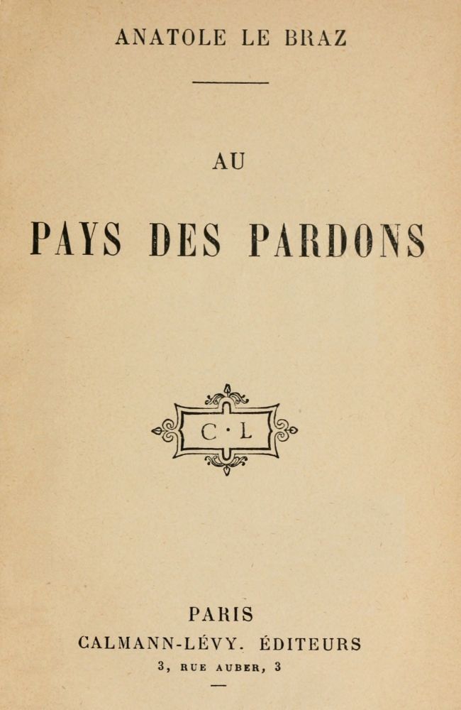 Copertina di Au pays des pardons, di Anatole Le Braz