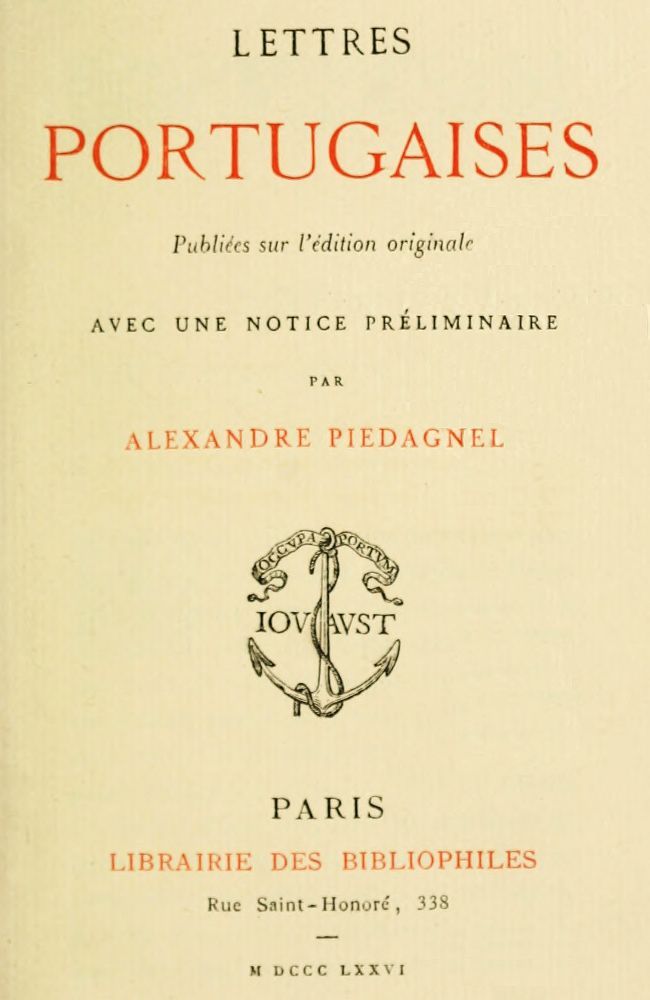 Copertina di Lettres portugaises / Publiées sur l'édition originale avec une notice préliminaire par Alexandre Piedagnel, di vicomte de Gabriel Joseph de Lavergne Guilleragues
