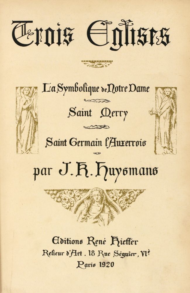 Portada de Trois Églises / Eaux-fortes originales de Ch. Jouas, de J.-K. Huysmans