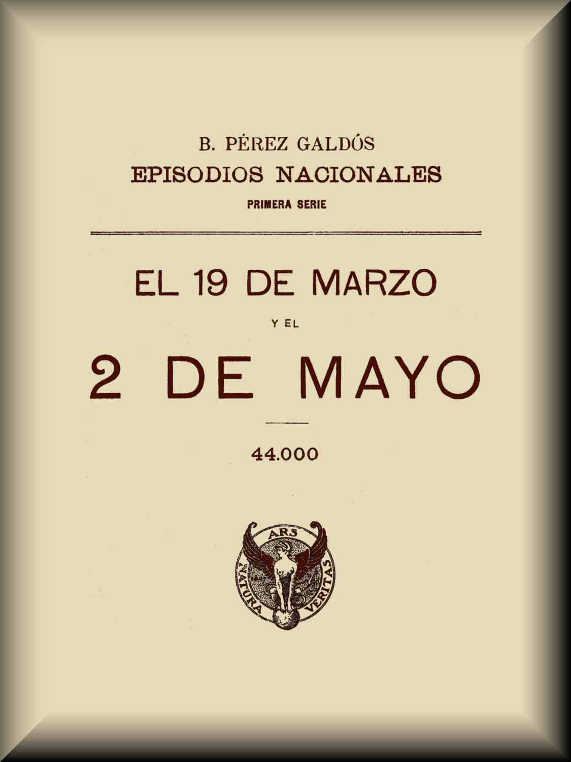 Portada de El 19 de marzo y el 2 de mayo, de Benito Pérez Galdós