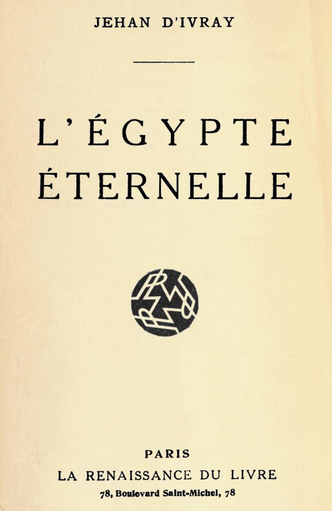 Copertina di L'Égypte éternelle, di Jehan d' Ivray