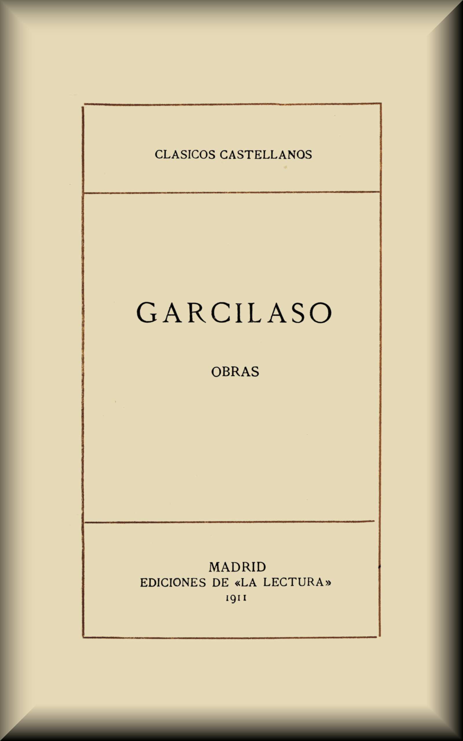 Capa de Obras, de Garcilaso de la Vega