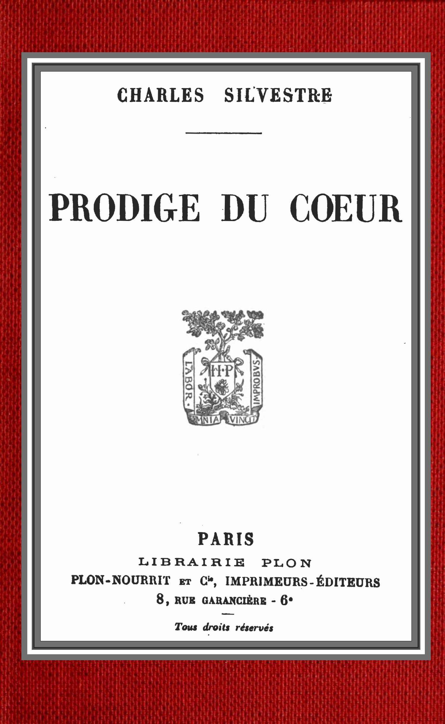 Operculum “Prodige du cœur”, auctore Charles Silvestre
