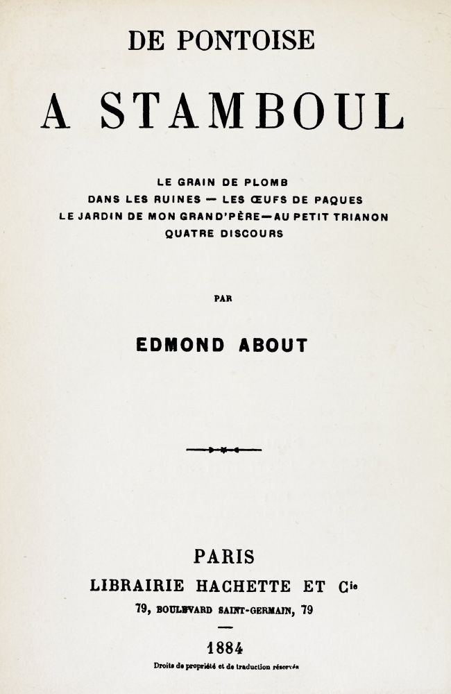 Portada de De Pontoise à Stamboul, de Edmond About