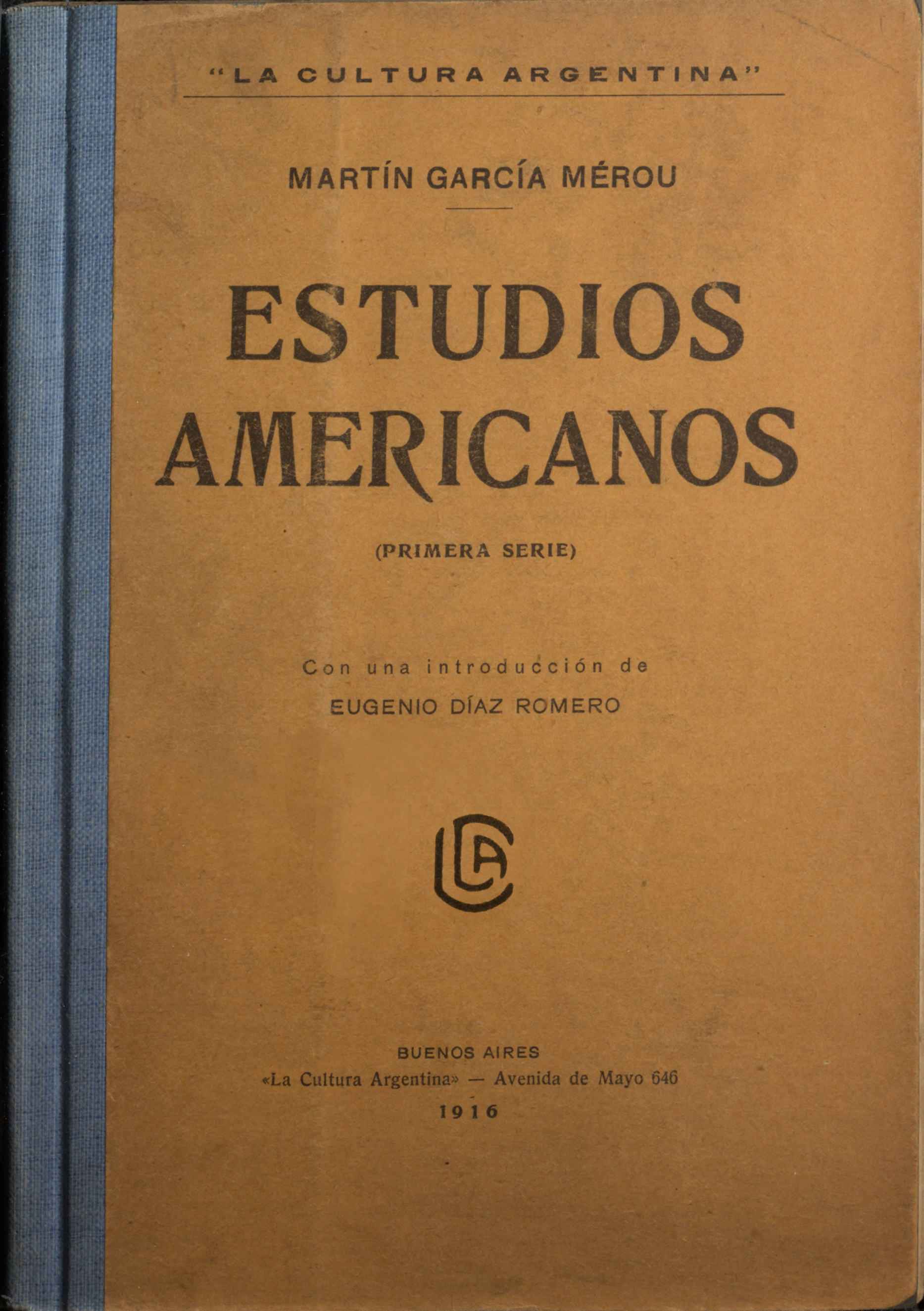 Portada de Estudios americanos (primera serie), de Martín García Mérou