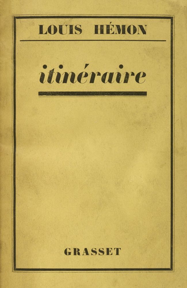 Copertina di Itinéraires, di Louis Hémon