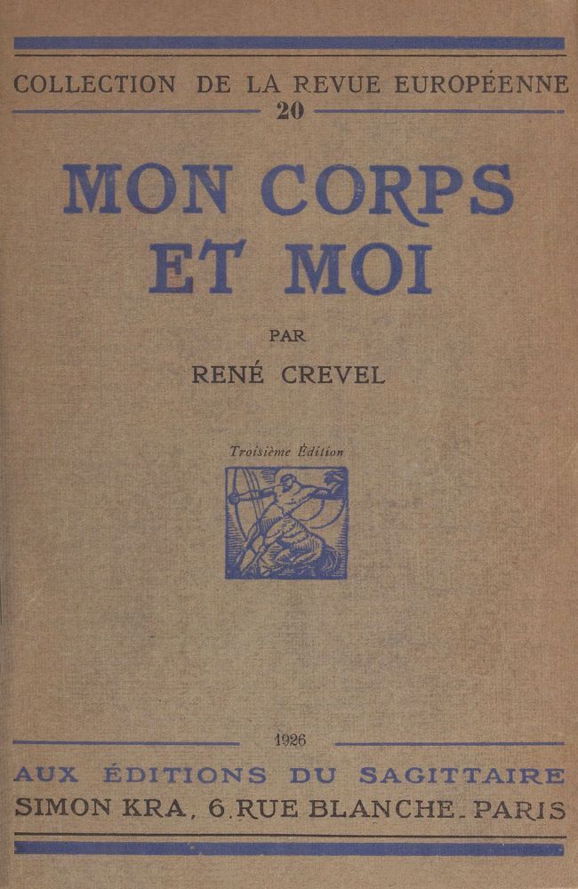 Copertina di Mon corps et moi, di René Crevel
