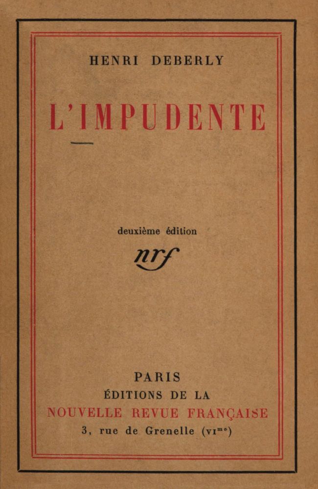 Copertina di L'impudente, di Henri Deberly