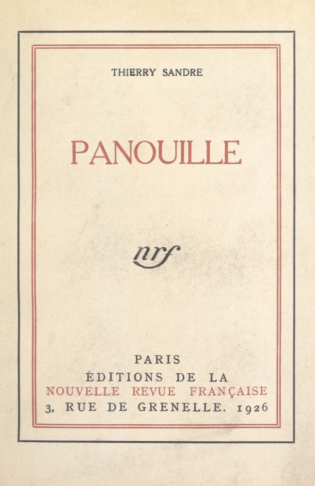 Copertina di Panouille, di Thierry Sandre