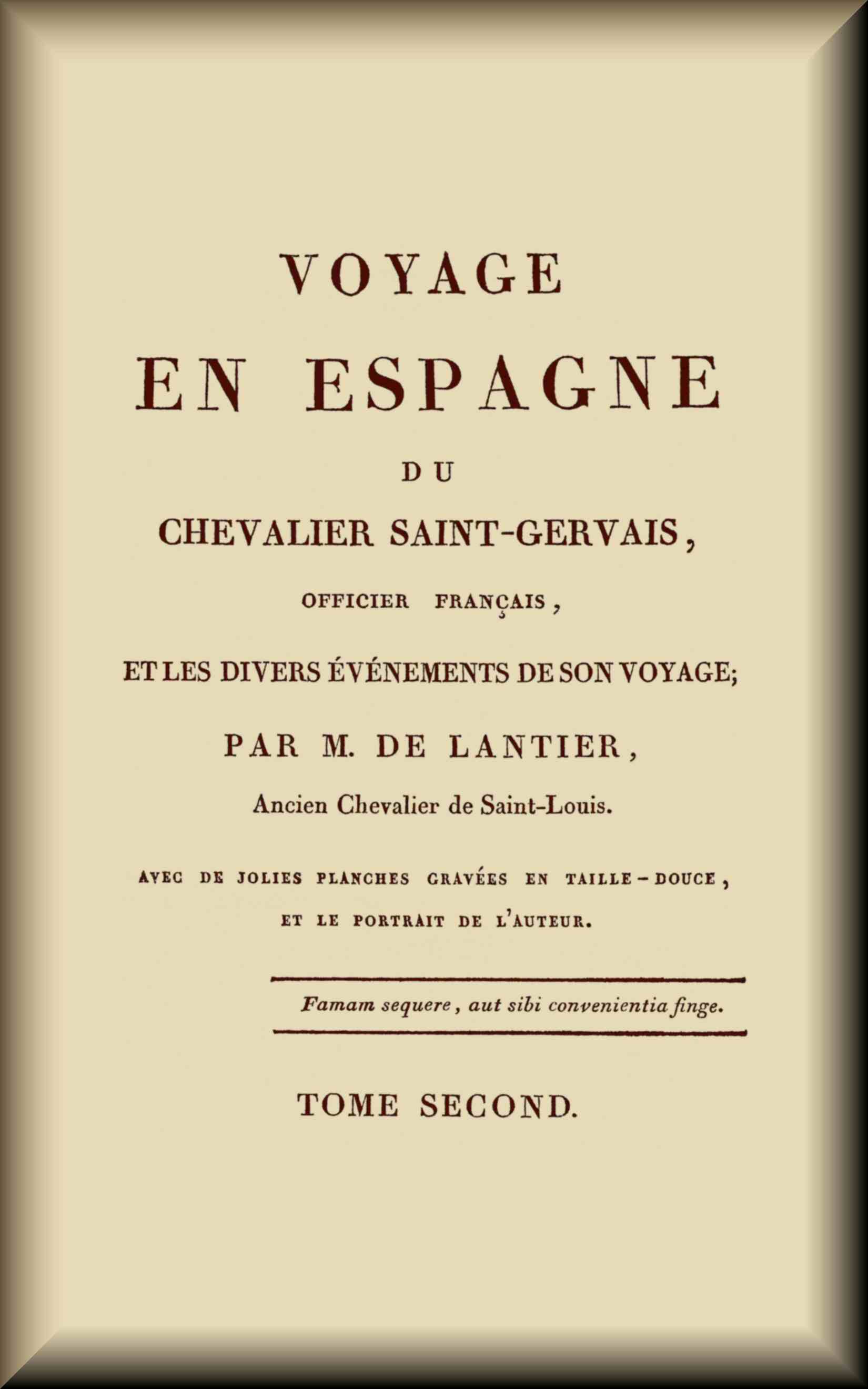 Portada de Voyage en Espagne du Chevalier Saint-Gervais (2 de 2), de Etienne François de Lantier