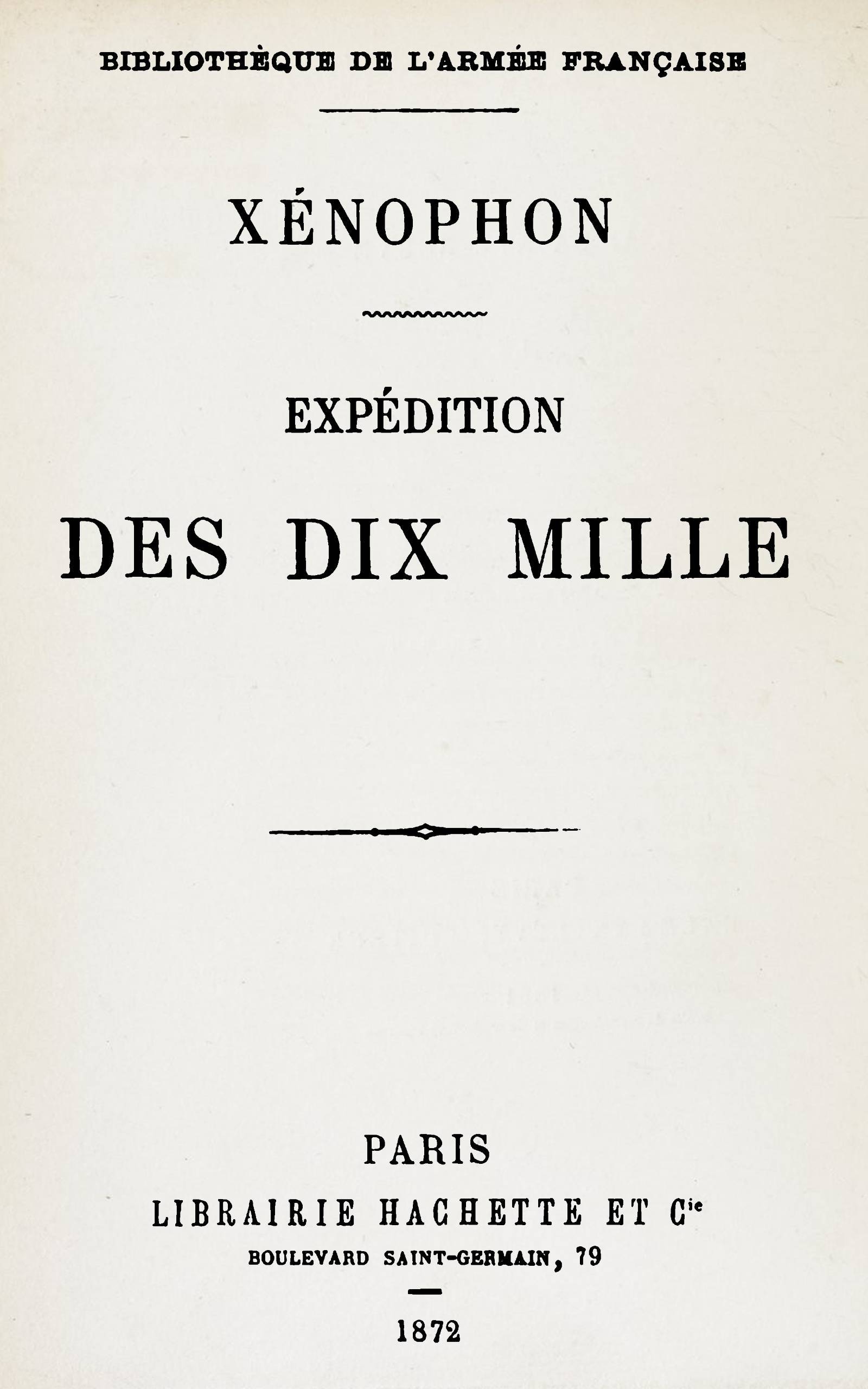 Copertina di Expédition des dix mille, di Xenophon