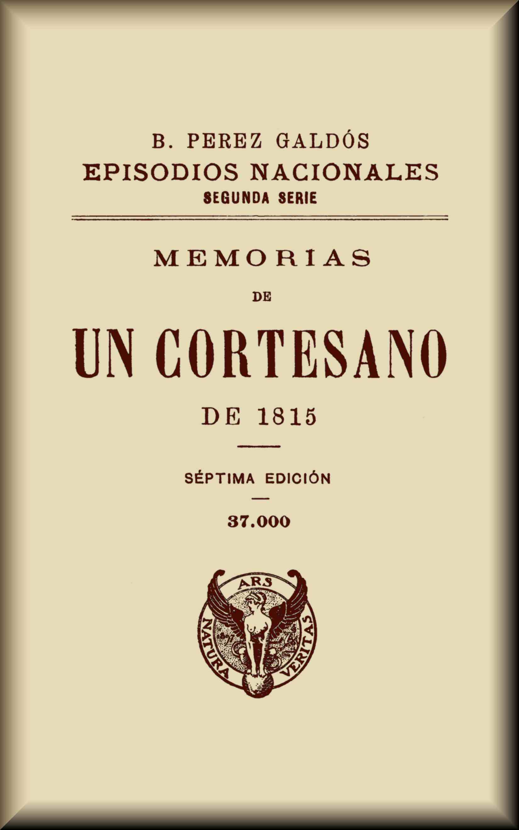 Portada de Memorias de un cortesano de 1815, de Benito Pérez Galdós
