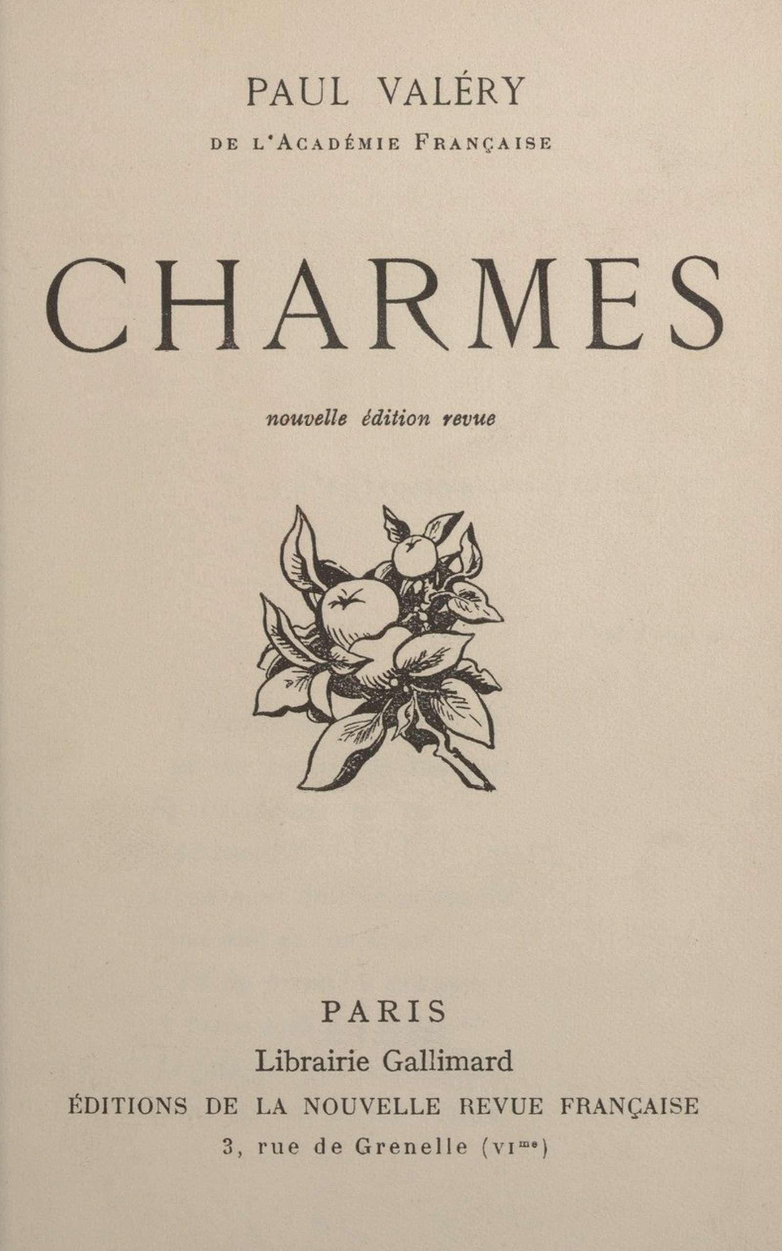Cover of Charmes by Paul Valéry