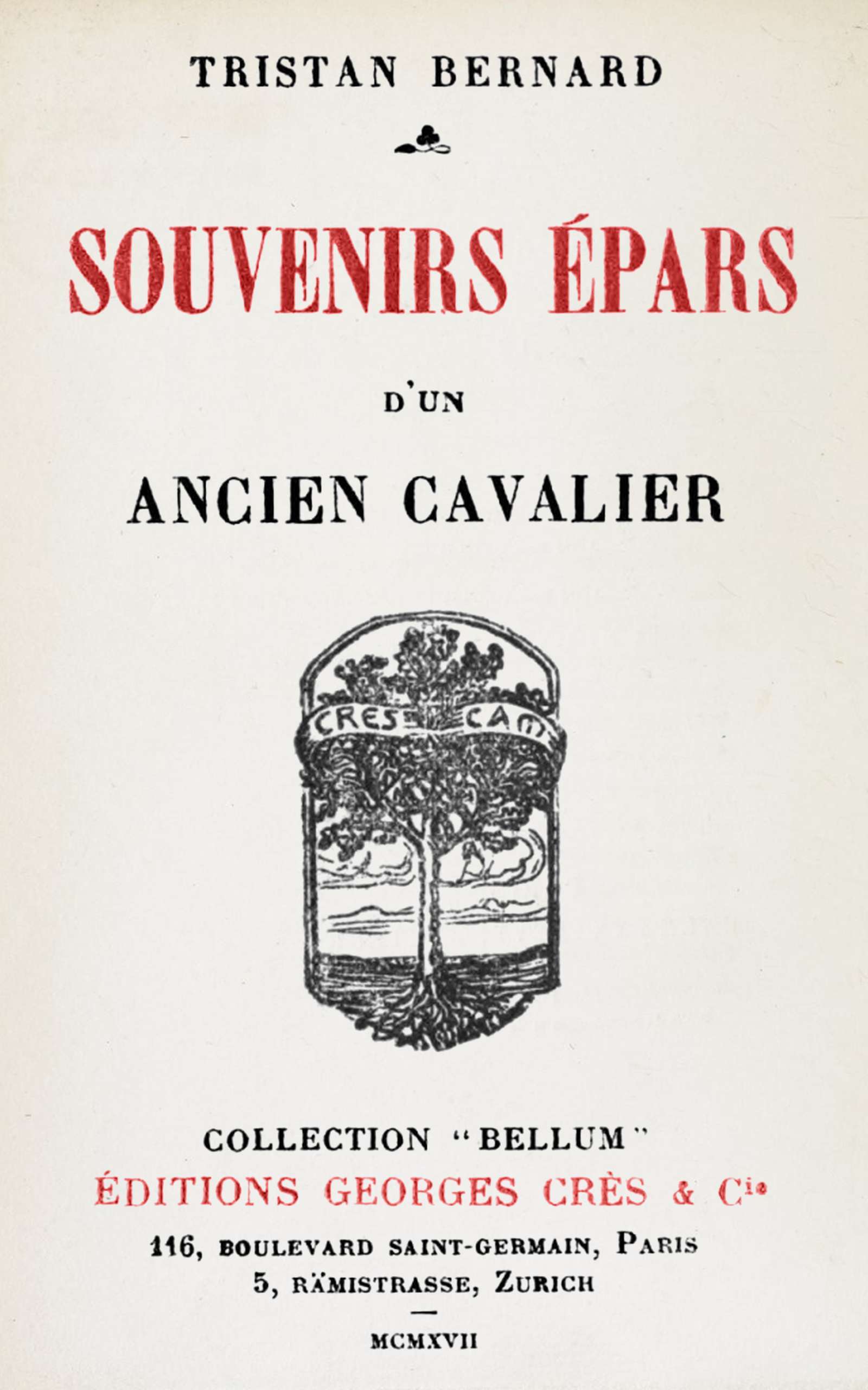 Capa de Souvenirs épars d'un ancien cavalier, de Tristan Bernard