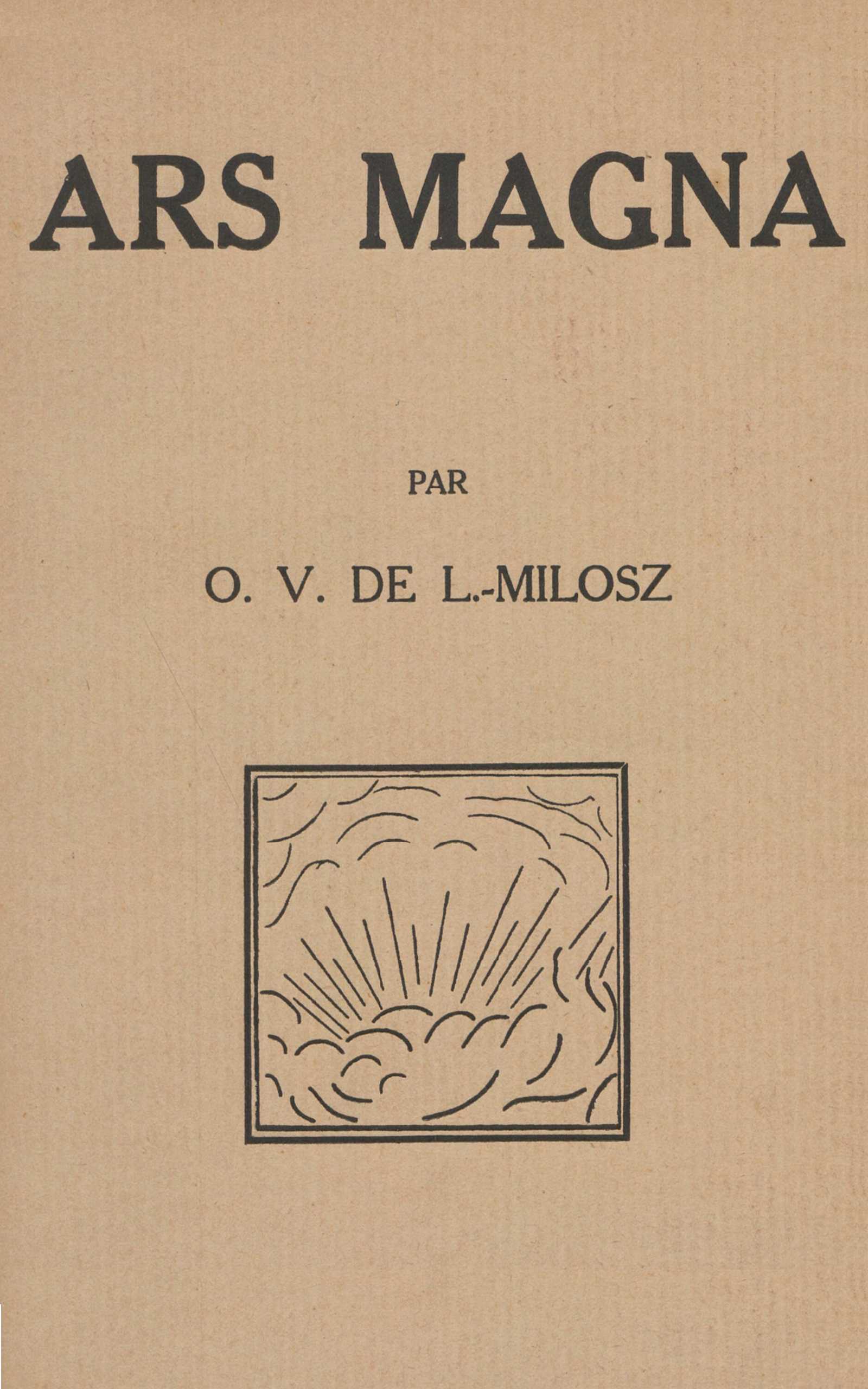 Couverture de Ars magna par O. V. de L. Milosz