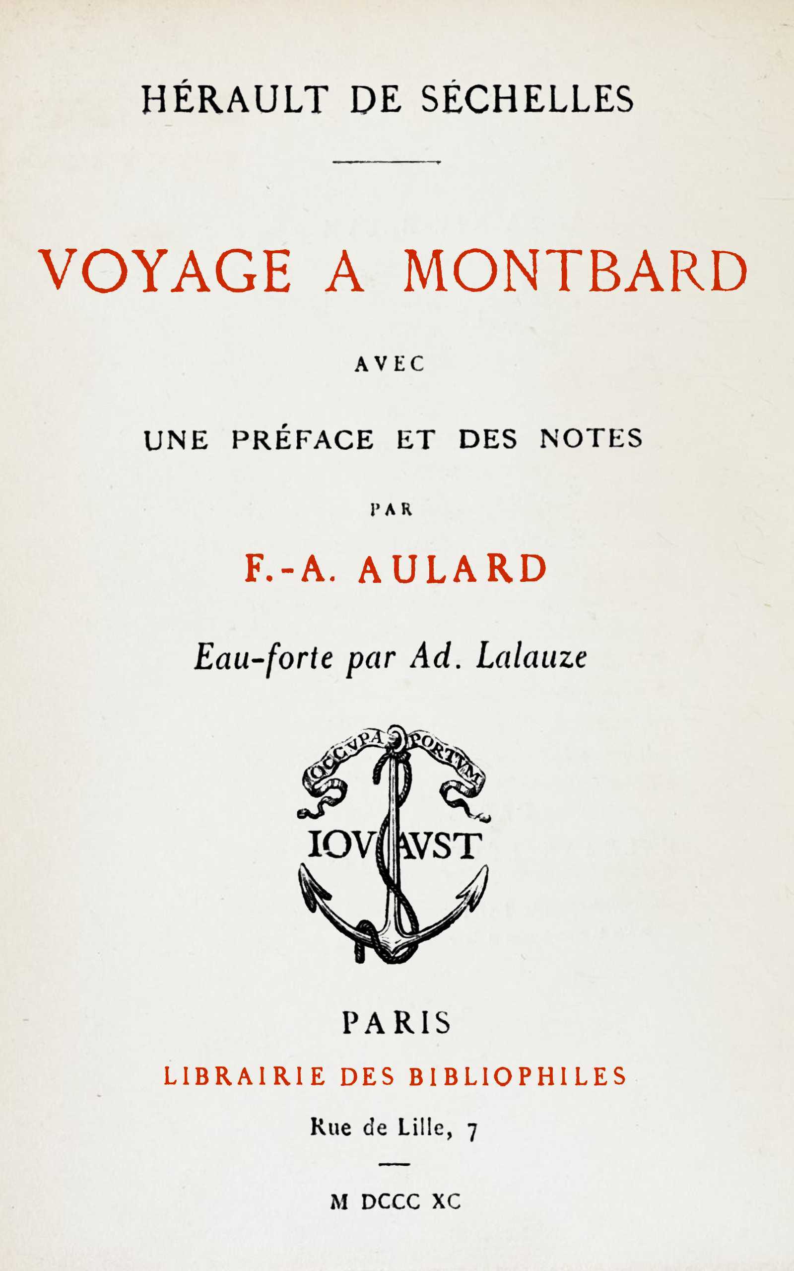 Copertina di Voyage à Montbard, di Marie-Jean Hérault de Séchelles