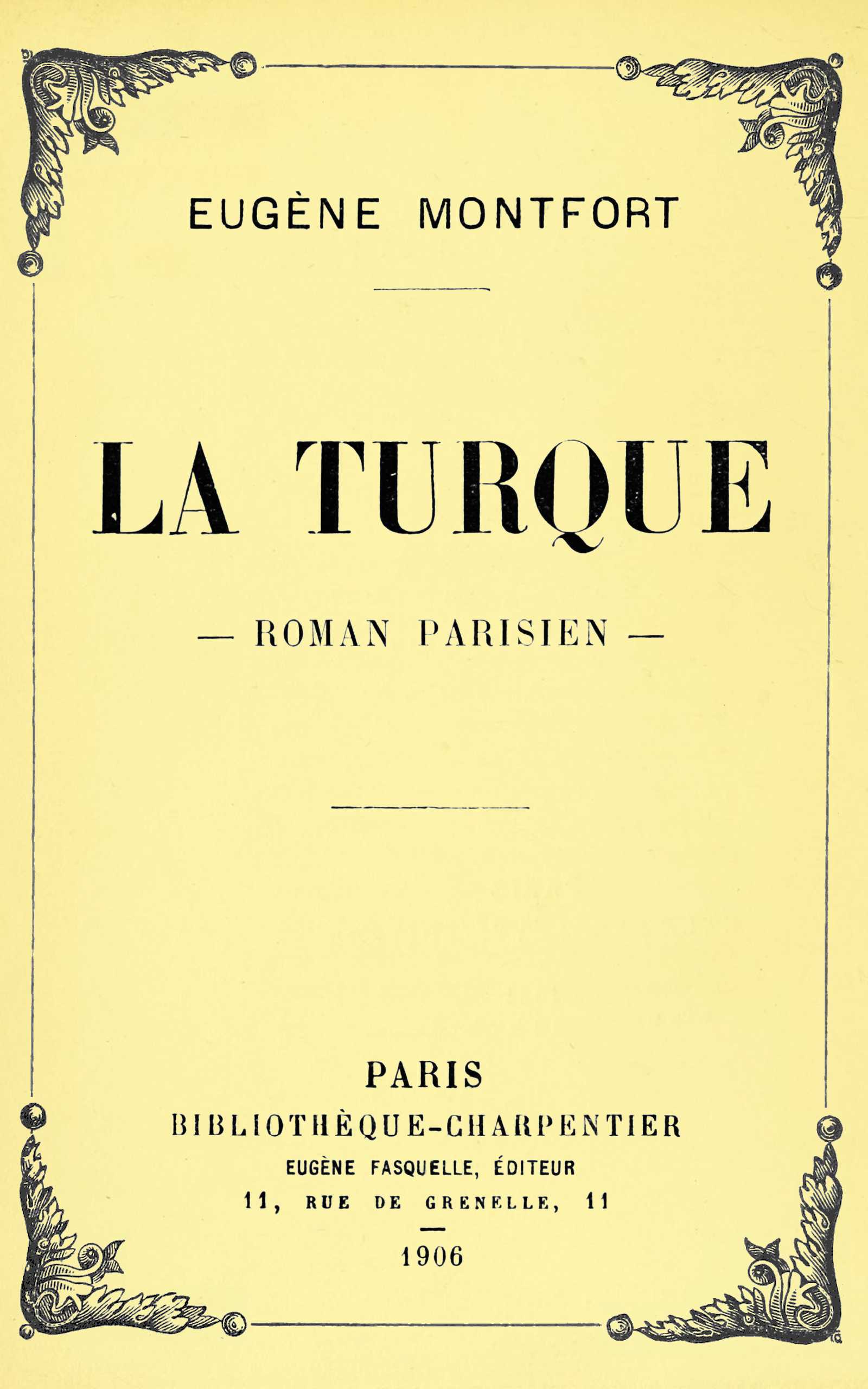 Copertina di La Turque, di Eugène Montfort