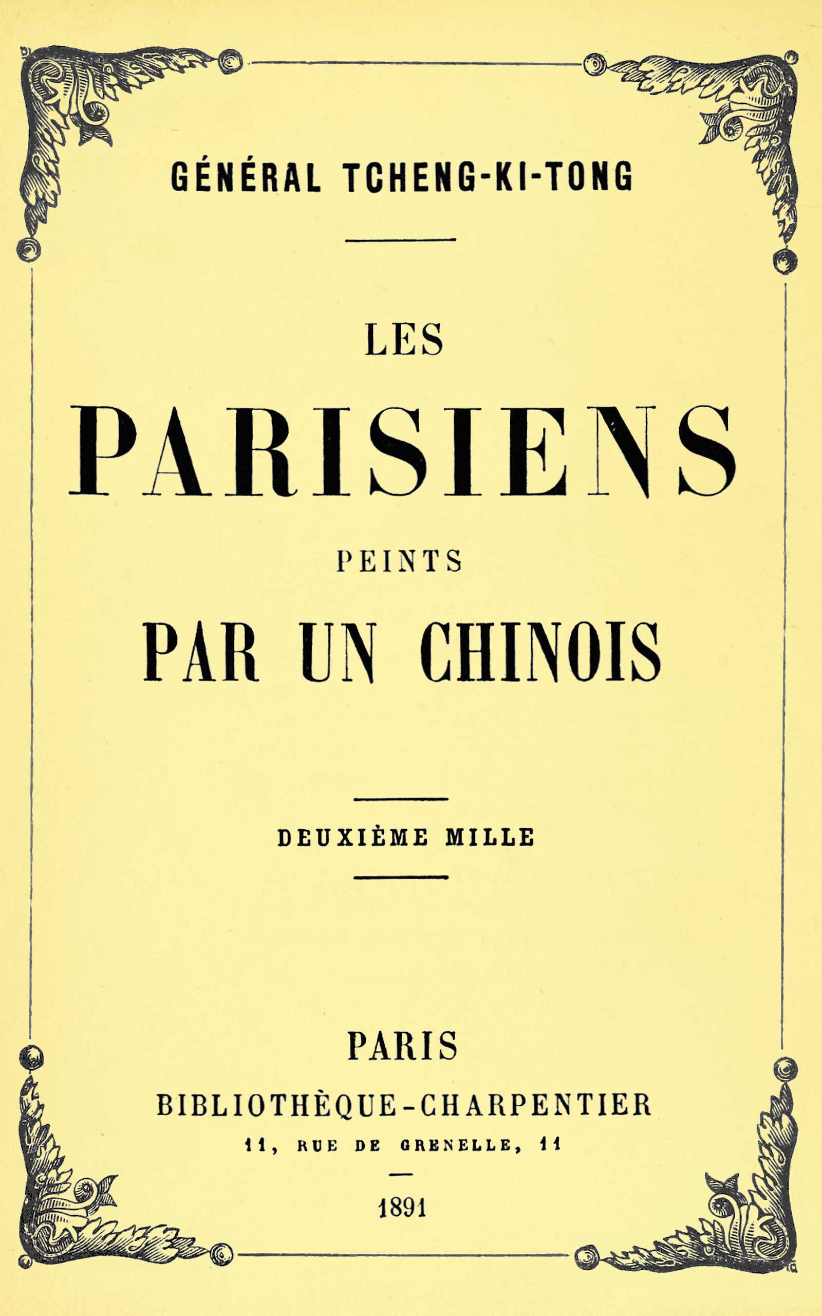 Copertina di Les Parisiens peints par un Chinois, di Ki-tong Tcheng
