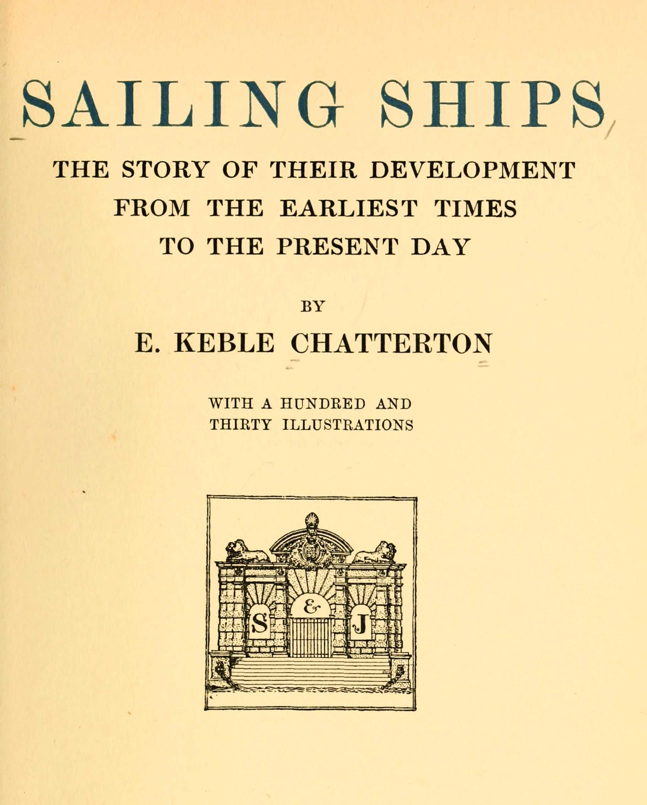 Portada de Sailing ships, de E. Keble Chatterton