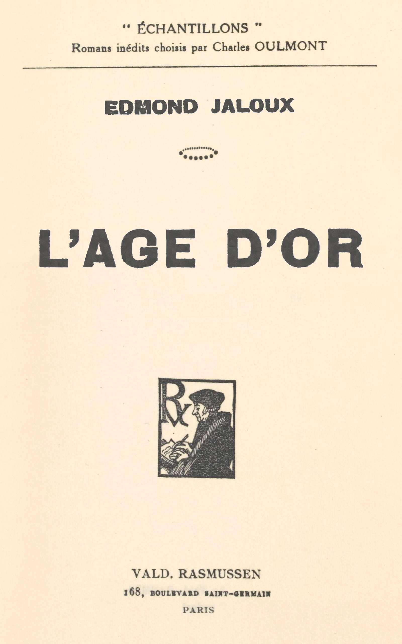 Portada de L'âge d'or, de Edmond Jaloux