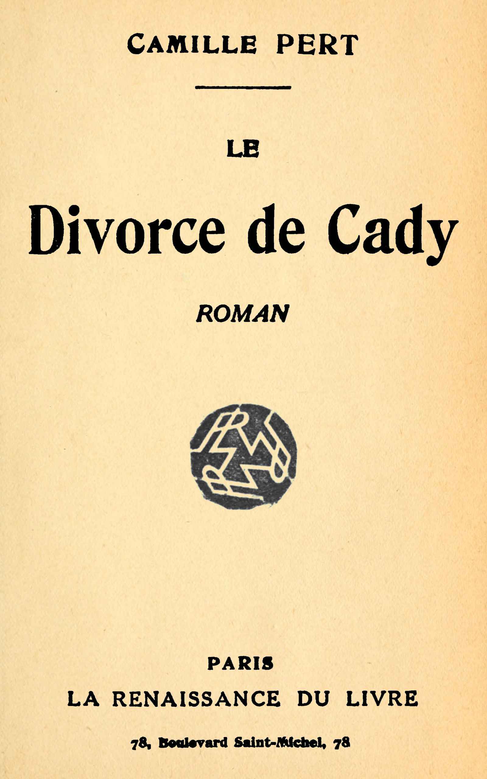 Copertina di Le divorce de Cady, di Camille Pert
