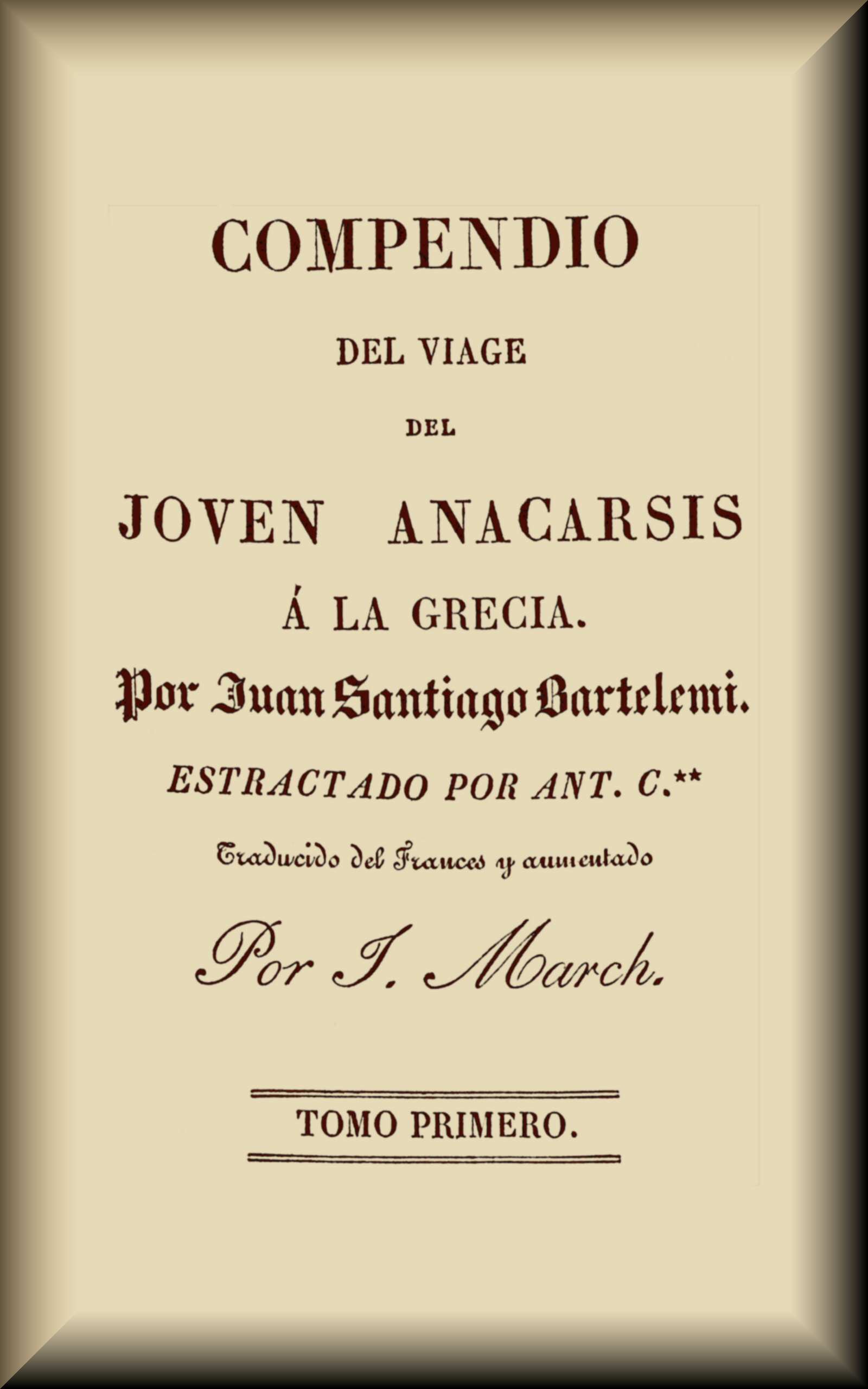 Copertina di Compendio del viaje del joven Anacarsis a la Grecia (1 de 2), di J.-J. Barthélemy