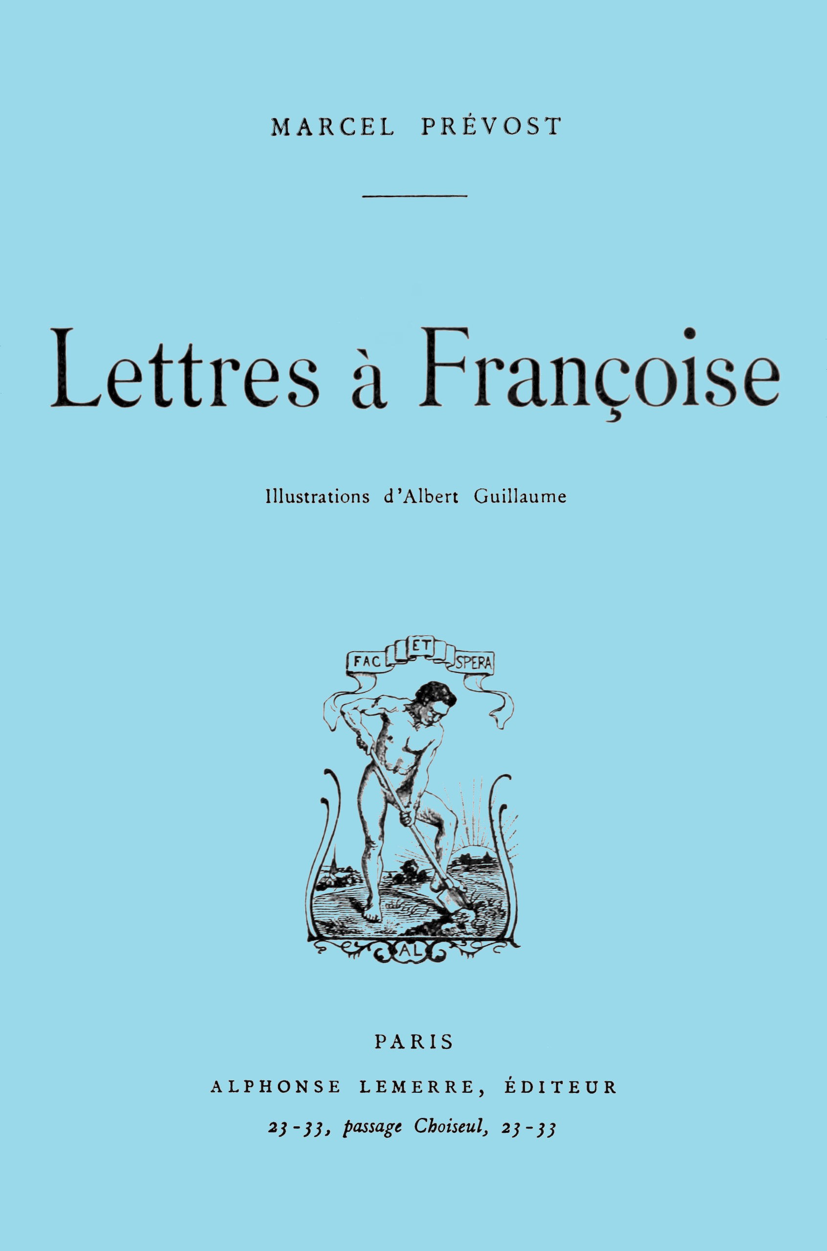Portada de Lettres à Françoise, de Marcel Prévost